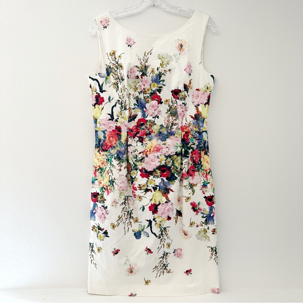 Talbots Cape Bouquets Sheath Dress